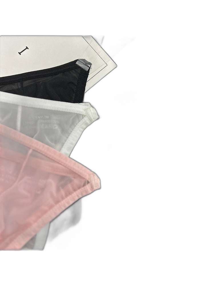 2 Pack Men's Sexy Seamless Semi-Transparent Thong & Strings