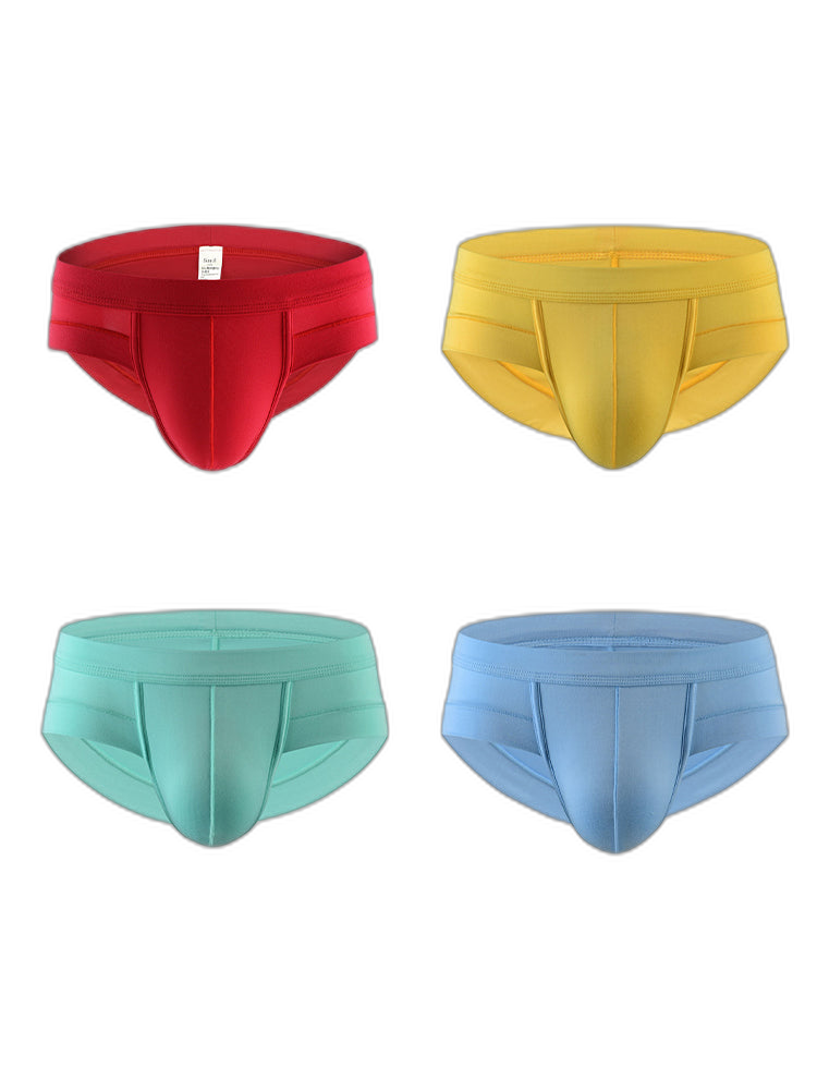 4 Pack Men's Solid Breathable Anti-Pinch Briefs