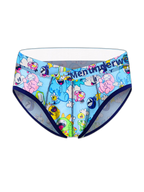 2 Pack Men's Playful Cartoon No-Tag Comfortable and Breathable Briefs