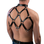 Reversible Leather Grid Lattice Harness