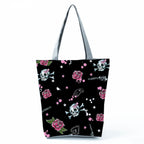 Portable Large Capacity Skull Printed Handbag