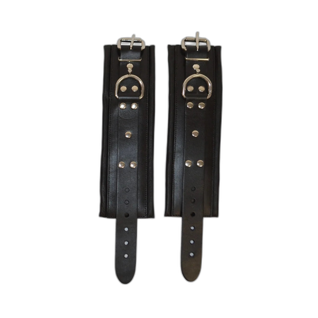 Prowler RED Leather Lockable Wrist Restraints Black