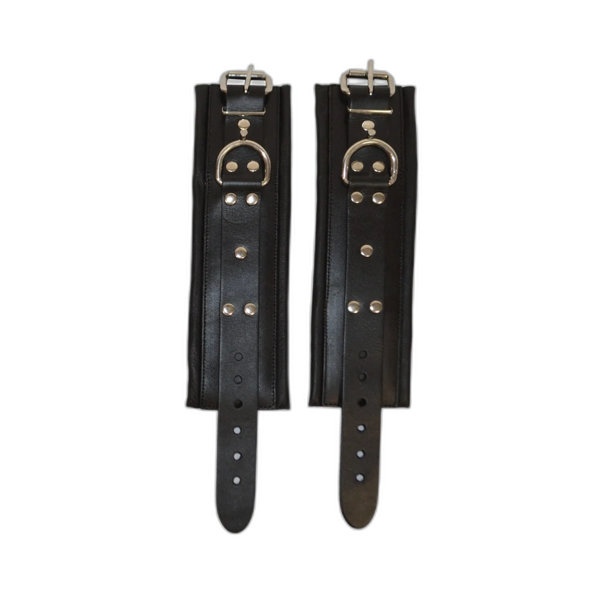 Prowler RED Leather Lockable Wrist Restraints Black