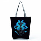Portable Large Capacity Skull Printed Handbag