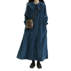 Women's Retro Navy-Style Collar Long-Sleeve Dress