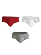 3 Pack Men's Cotton Solid U-Shaped Pouch Briefs