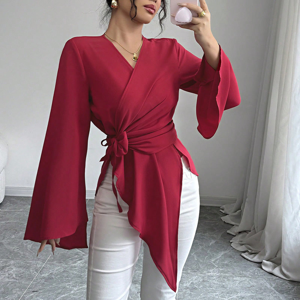 Women's Autumn New Collection Light Mature-Style Satin Top