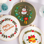 Christmas Day Gift Snowman Wreath Embroidery Material Package