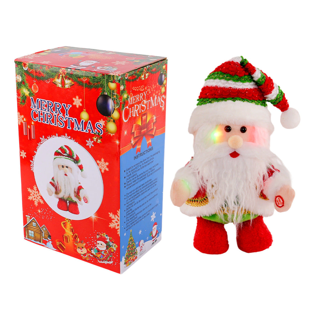 Animated Musical Santa Claus Christmas Decoration - LED Glowing Walking Figure | Electric Holiday Ornament with Music