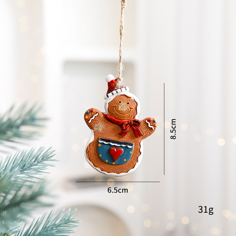 Festive Christmas Ornaments - Handcrafted Resin Gingerbread & Snowman Pendants