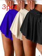 Minimal Versatile High Waist Pleating Lace-up Casual Shorts