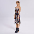 Fashion Women's New Suspender Split Temperament Elegant French High -end Dress