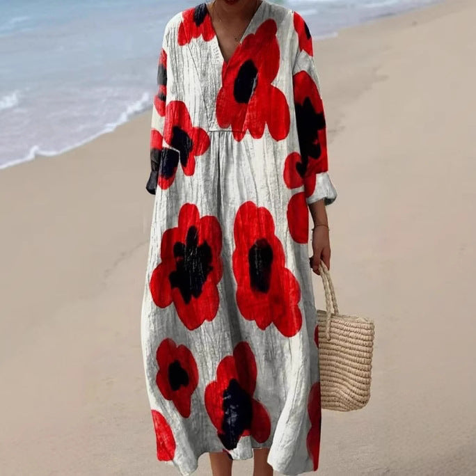Women's Casual Long-sleeve Shirt Dress