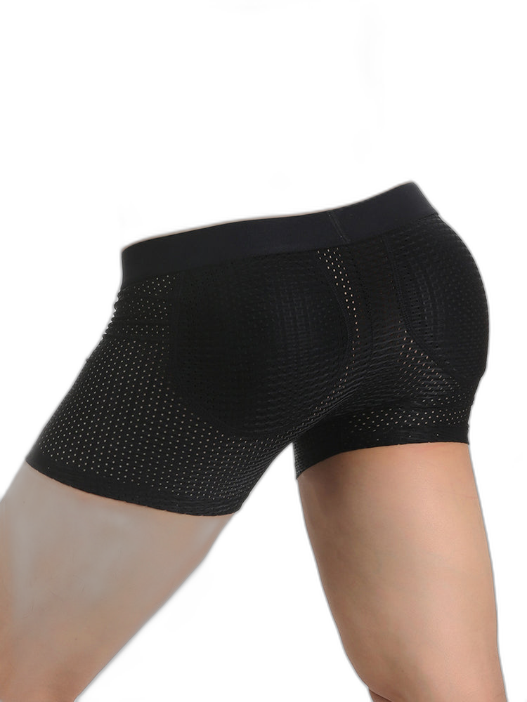 Sponge Cushion Mesh Buttock Boxer Briefs