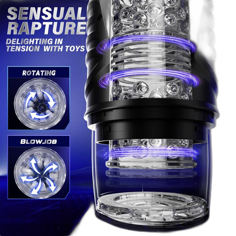 Black Warrior - Rotating Suction Masturbator - 3D Textured Sleeve