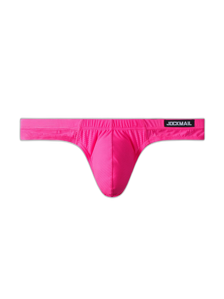 Men's Simple Breathable Mesh Pouch Thong & Strings