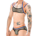 Gay Pride Mesh Harness + Underwear Outfit