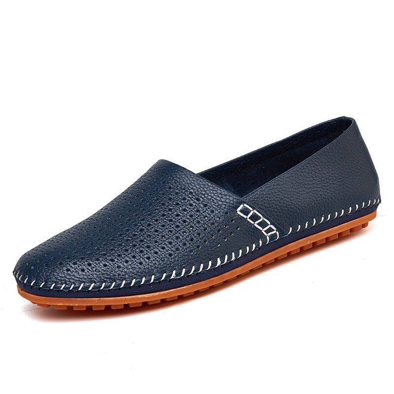 Summer First Layer Cowhide Casual Driving Shoes