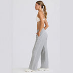 Women's Casual Striped Loose-fitting Fashionable Waist-cinching Wide-leg Pants