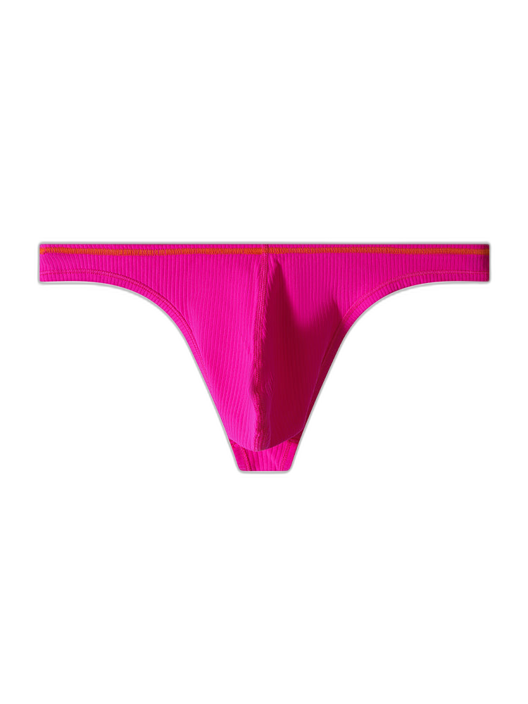 4 Pack Men's Low-Rise Solid Thongs with Reinforced Edging