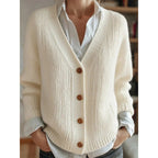 Women's Clothes Solid Color Knitted Button Cardigan Sweater