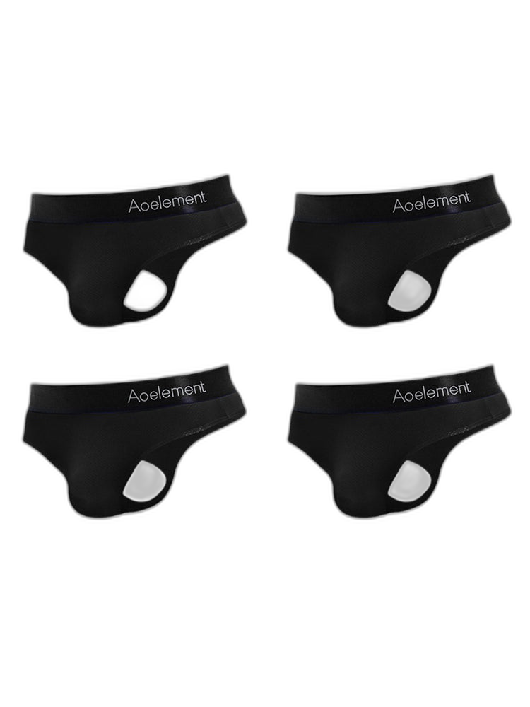 4 Pack Men's Low-Rise Stretchy U-Pouch Thongs