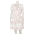 Summer New Arrival Sexy Low-Cut Dress With Bow Decoration