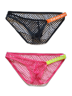 2 Pack Men's Low Waist Sexy Mesh Breathable Sports Transparent Briefs