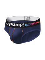 Men's Mesh Briefs With Colorful Spliced Lines