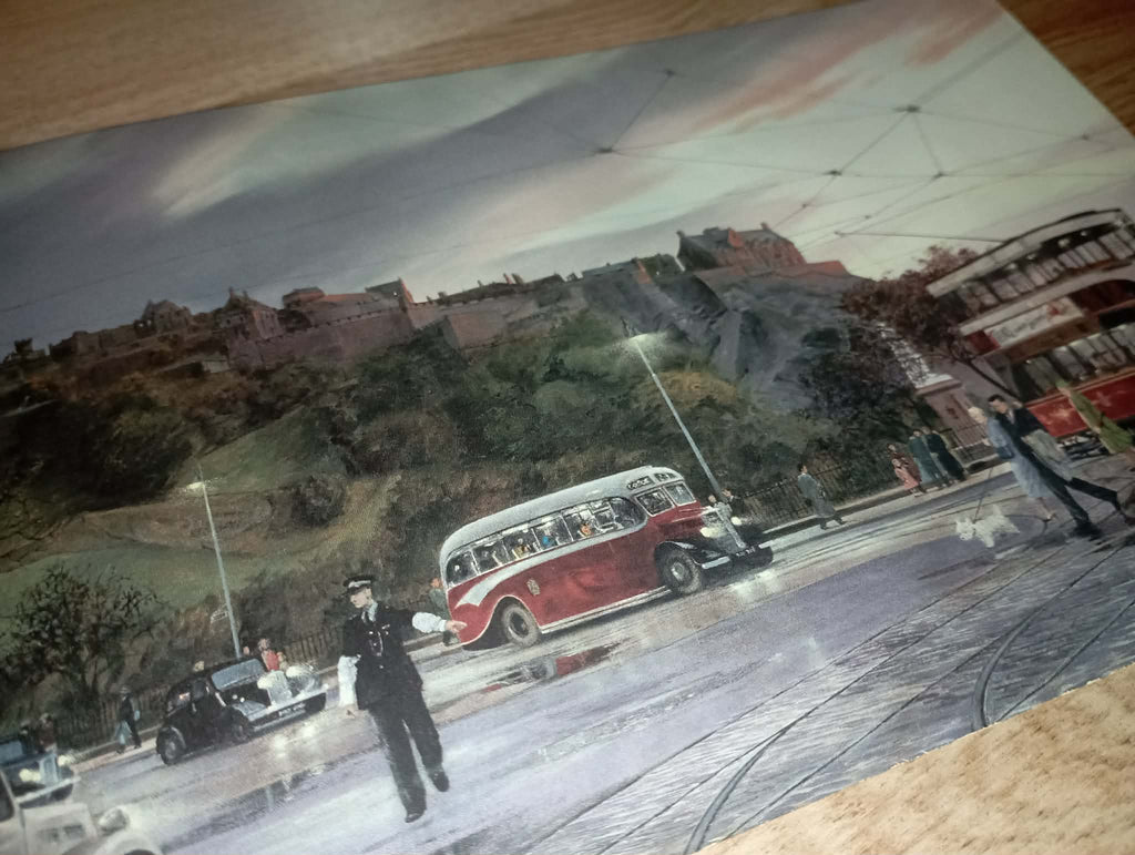EDINBURGH CASTLE small PAINTED OLD TIME PICTURE
