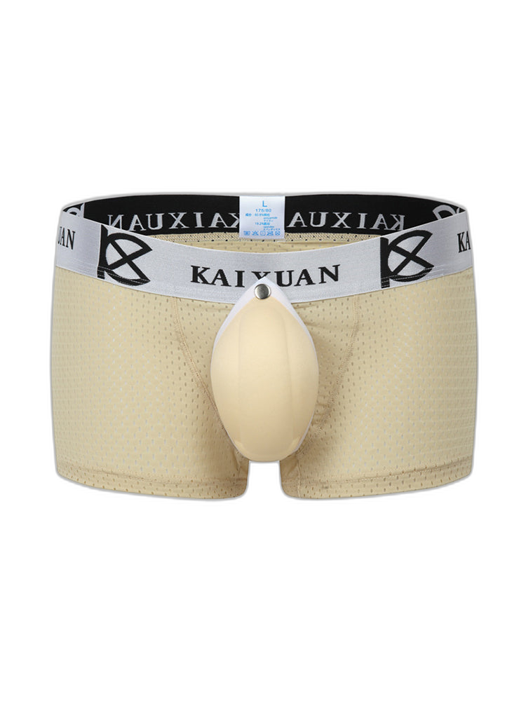 2-pack Men's Sexy Detachable Curled Cup Snap Hip Boxer Briefs