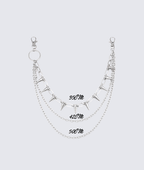 Silver Spiked Chain Belt Streetwear Accessory