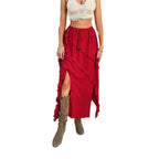 Women's Solid-Color Lace-Up Skirt In Casual Resort Style From Europe And America