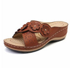 Vintage Floral Beach Sandals – Women’s Casual Flat Slip-On Shoes
