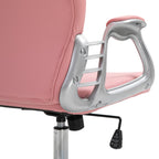 Vinsetto Office Chair Ergonomic 360\'c2\'b0 Swivel PU Diamante Padded Base 5 Castor Wheels for Home Work Pink