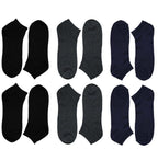 Sock Stack Men's Trainer Socks 6 Pairs Lightweight Cotton Blend Ankle With Arch Support Running Gym Wear Black White Navy Grey UK 6-11 EUR 39-45