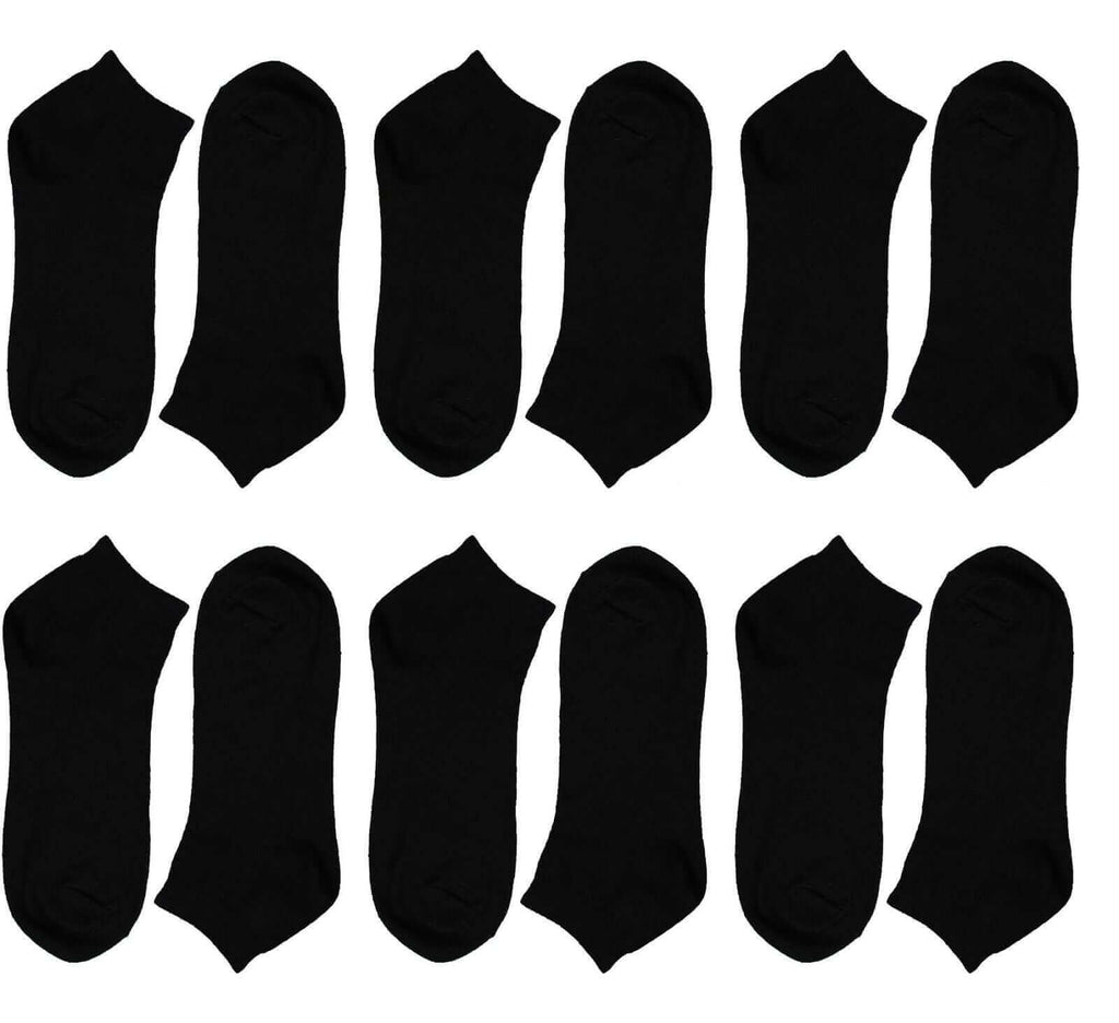 Sock Stack Men's Trainer Socks 6 Pairs Lightweight Cotton Blend Ankle With Arch Support Running Gym Wear Black White Navy Grey UK 6-11 EUR 39-45