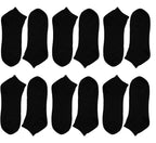 Sock Stack Men's Trainer Socks 6 Pairs Lightweight Cotton Blend Ankle With Arch Support Running Gym Wear Black White Navy Grey UK 6-11 EUR 39-45