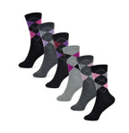 Sock Stack Womens Cotton Rich Socks 6 Pairs UK Size 4-7 Breathable Durable Reinforced Heel Toe Multipack Value