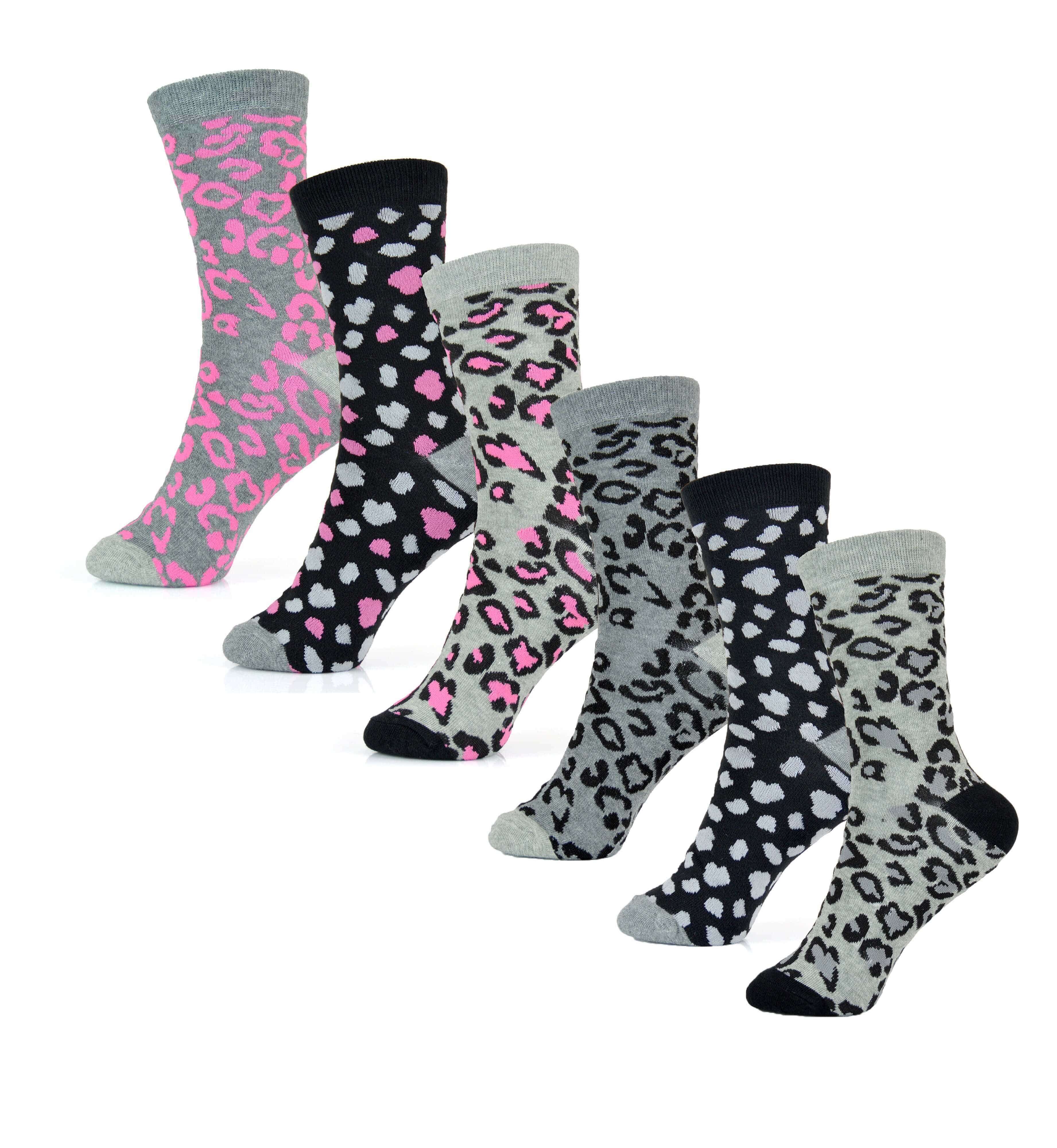 Sock Stack Womens Cotton Rich Socks 6 Pairs UK Size 4-7 Breathable Durable Reinforced Heel Toe Multipack Value