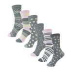 Sock Stack Womens Cotton Rich Socks 6 Pairs UK Size 4-7 Breathable Durable Reinforced Heel Toe Multipack Value