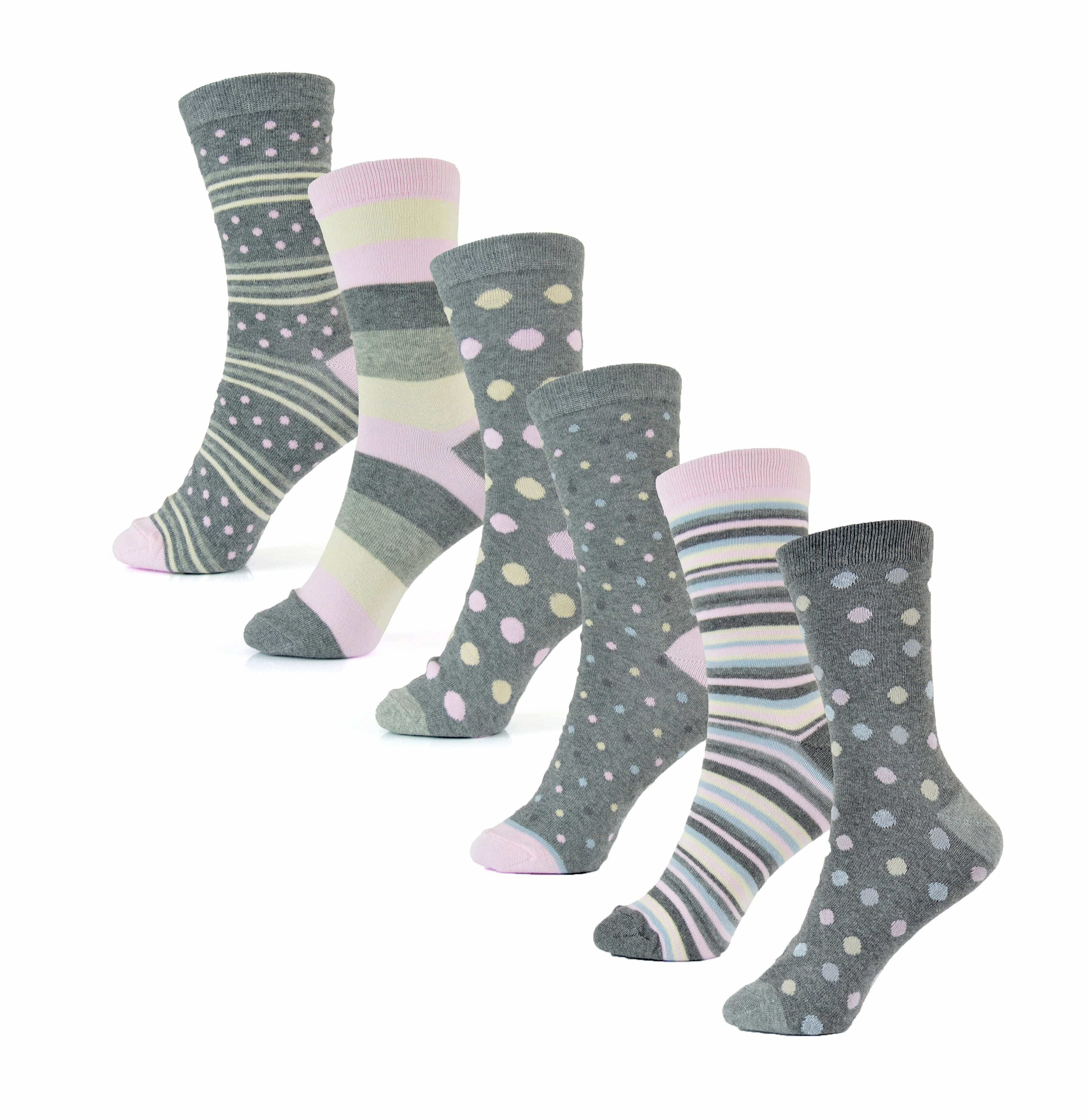 Sock Stack Womens Cotton Rich Socks 6 Pairs UK Size 4-7 Breathable Durable Reinforced Heel Toe Multipack Value