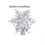3D LED Christmas Tree Topper Star | Snowflake Projector | Glitter Silver & Gold | Rotating Light | Home Xmas Decoration | Michan Direct