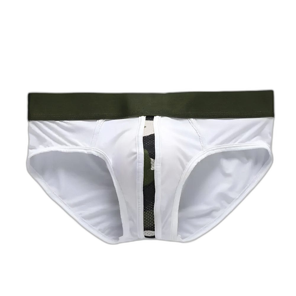 Camo-Stripe Silk Briefs