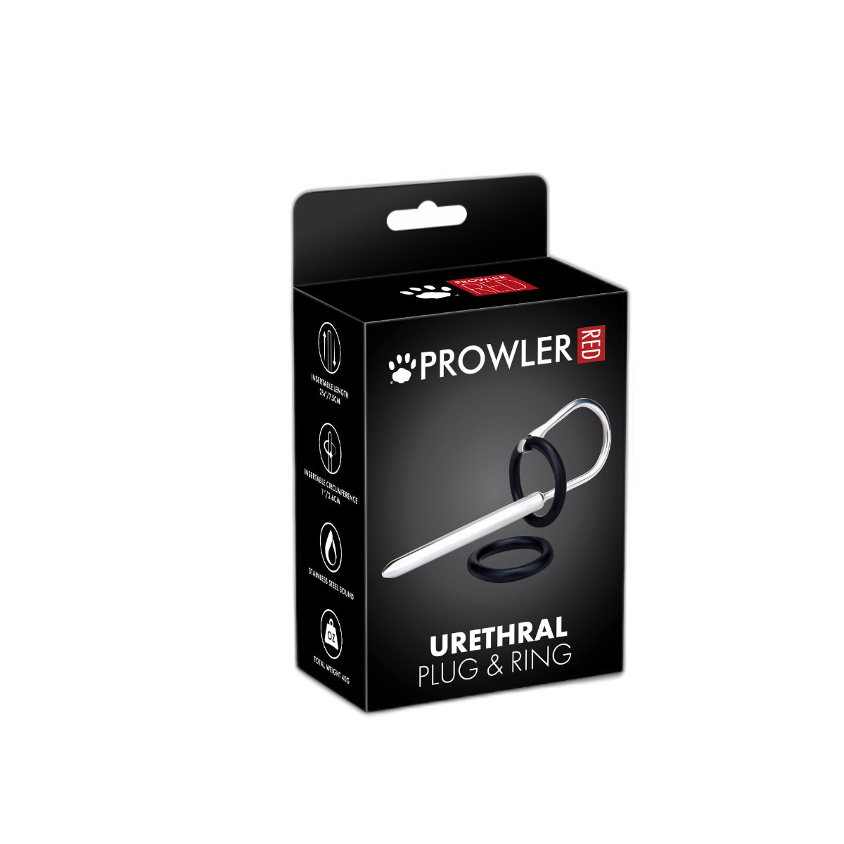 Prowler RED Urethral Plug & Ring Silver Black