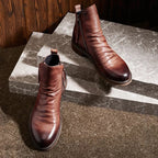 Double side zipper non-slip men's boots