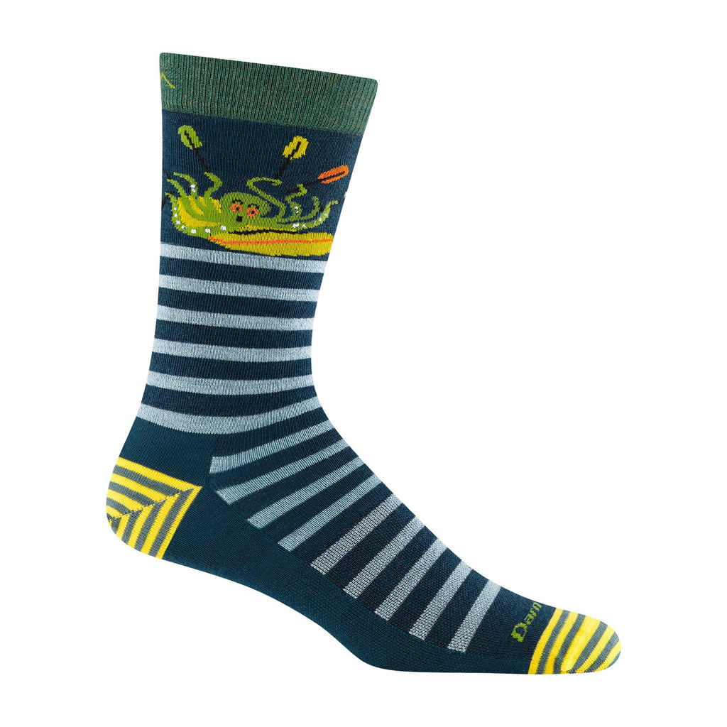 Mens Animal Patterned Crew Lightweight Seamless Merino Wool Socks