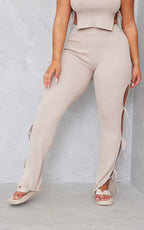 Shape Mocha Knit Tie Side Flared Trousers