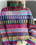 Christmas Abstract Print Casual Cardigan Coat