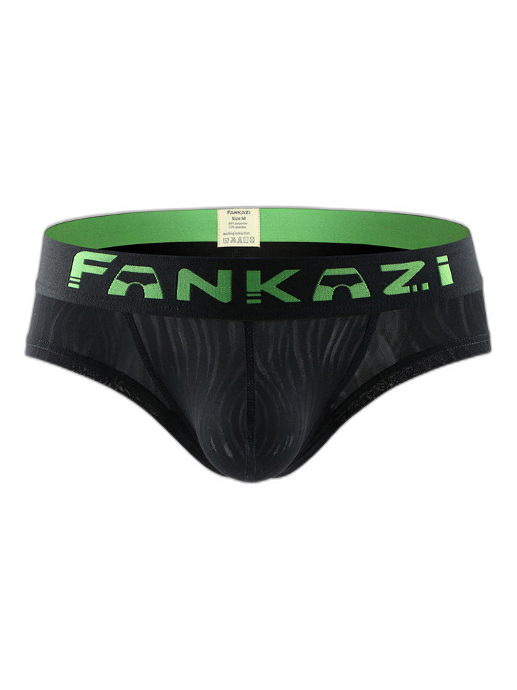 3 Pack Men's Striped U-Pouch Breathable Casual Briefs